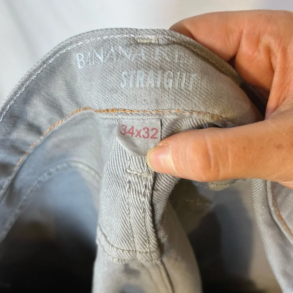 Banana Republic Straight Fit Jeans Men’s 34x32 Gray Denim Pants Cotton